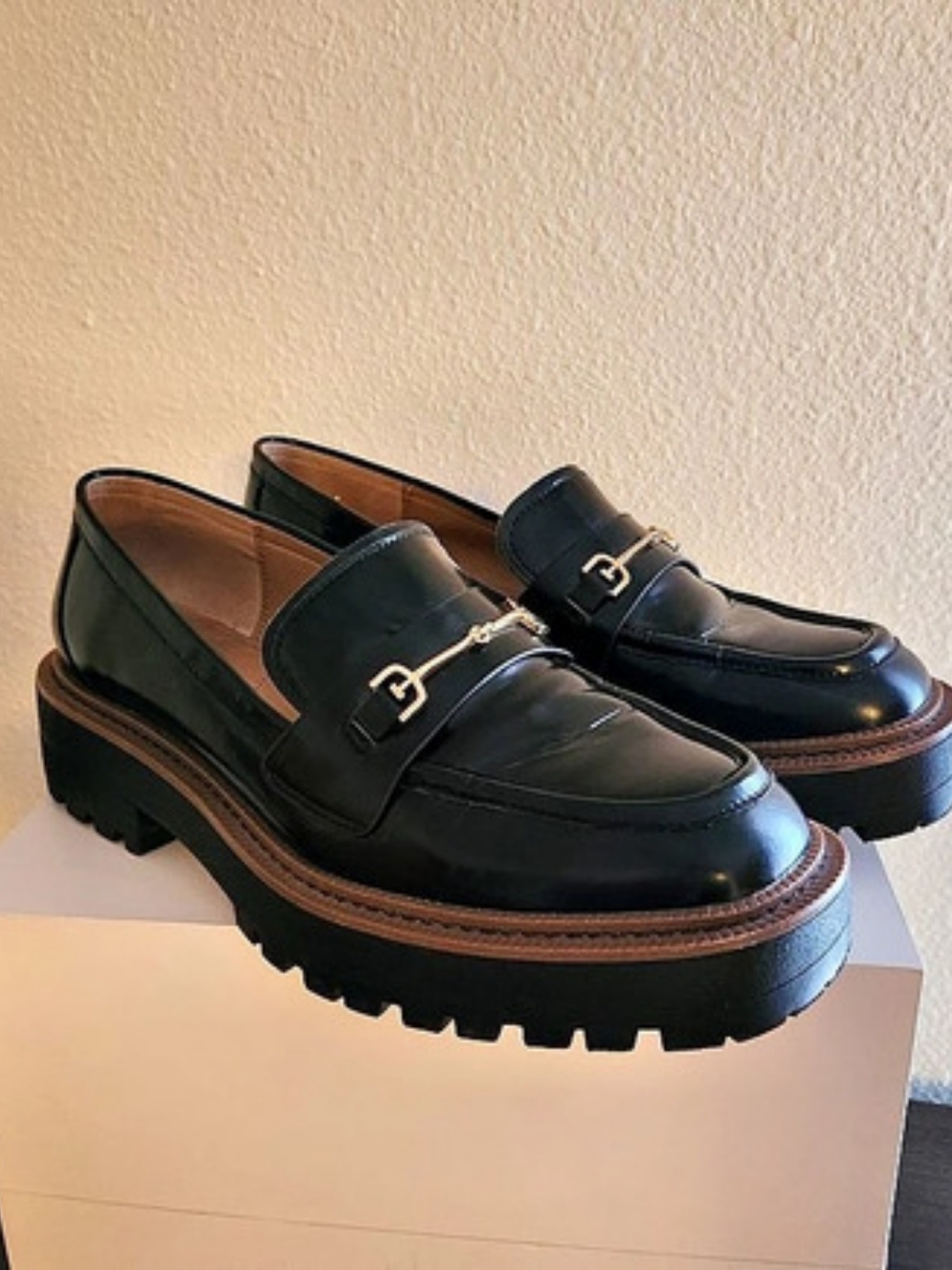 SAM EDELMAN Laurs Leather Platform Lug Sole Loafer Women 10 - Picture 4 of 10